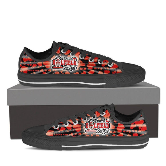 proud oilfield wife ladies low cut sneakers