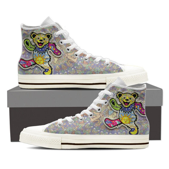 grateful dead dancing bears mens high top sneakers