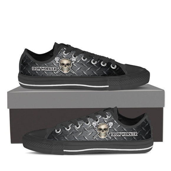 ironworker skull ladies low cut sneakers