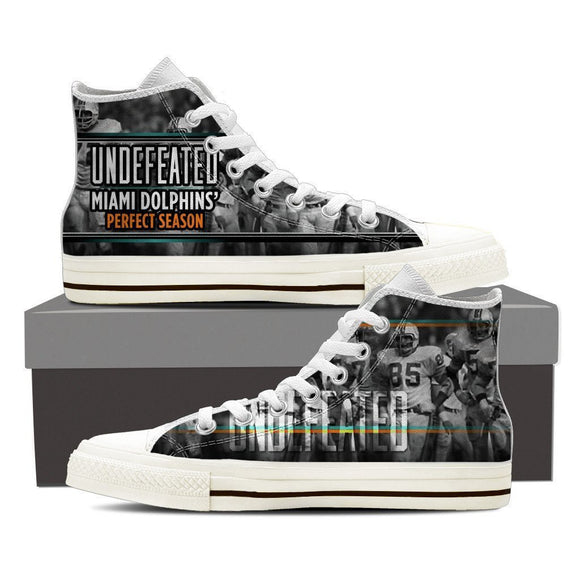 undefeated miami dolphins perfect season ladies high top sneakers