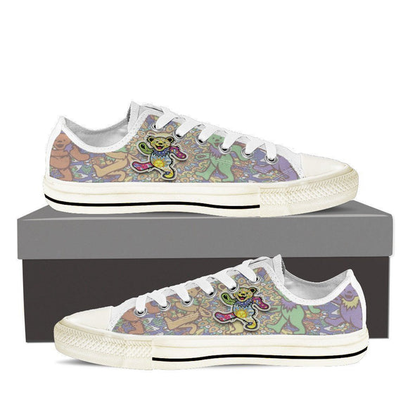 grateful dead dancing bears ladies low cut sneakers