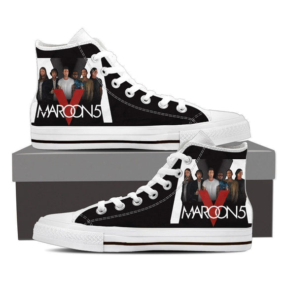 maroon 5 mens high top sneakers