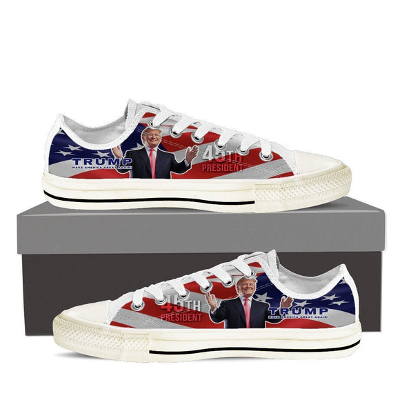 donald trump 45th president ladies low cut sneakers