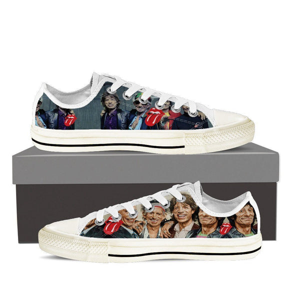 rolling stones mens low cut sneakers