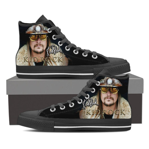 kid rock black ladies high top sneakers