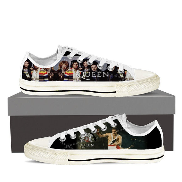 queen band mens low cut sneakers