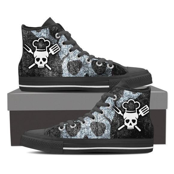 chef skull mens high top sneakers