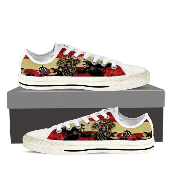 sons of anarchy mens low cut sneakers cut