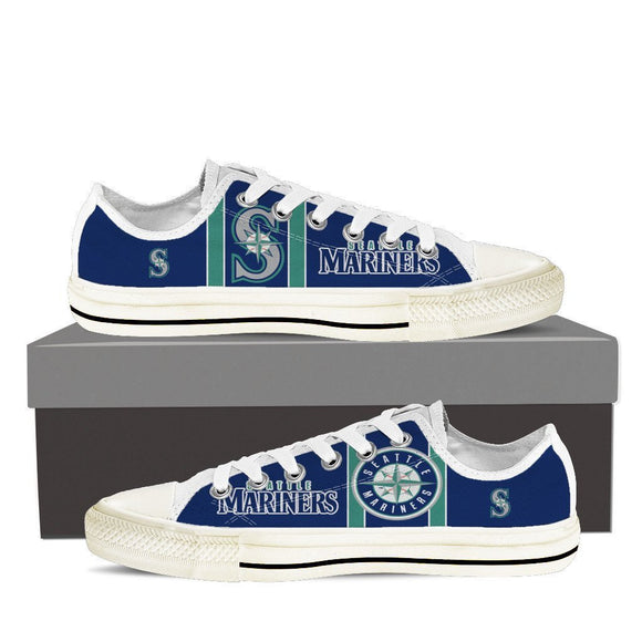 seattle mariners mens low cut sneakers