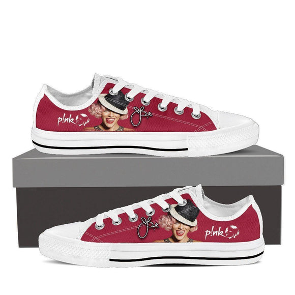 pink mens low cut sneakers