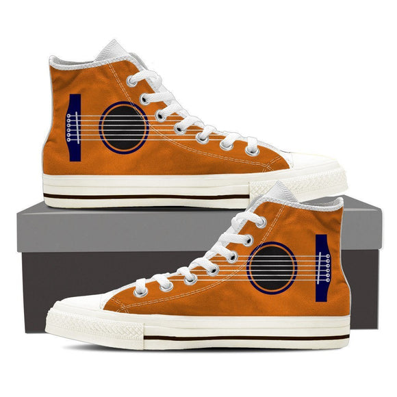 guitar art ladies high top sneakers