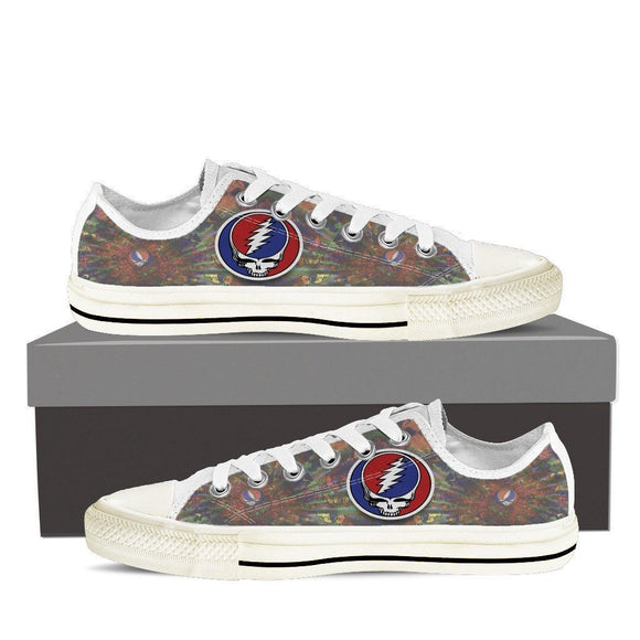 grateful dead skull ladies low cut sneakers