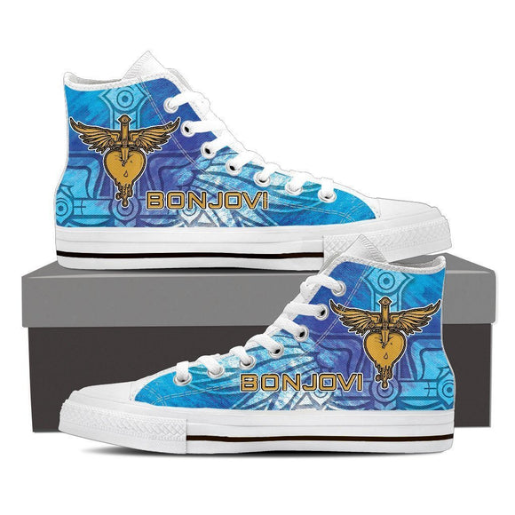 bon jovi logo ladies high top sneakers