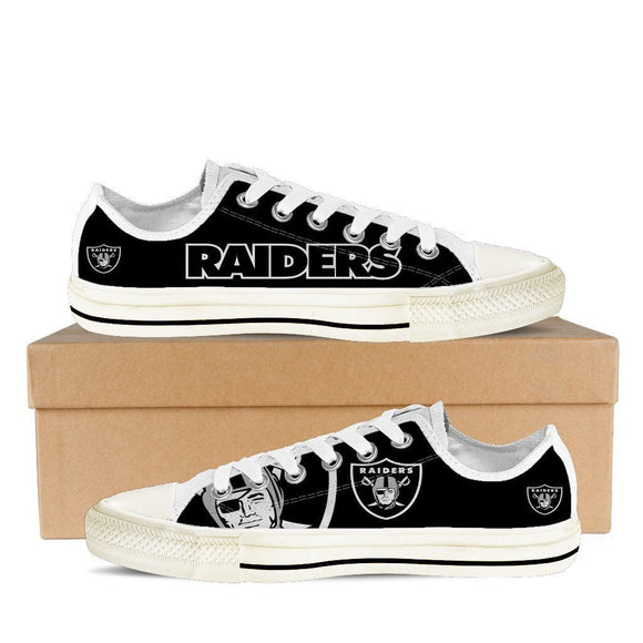 oakland raiders mens low cut sneakers top