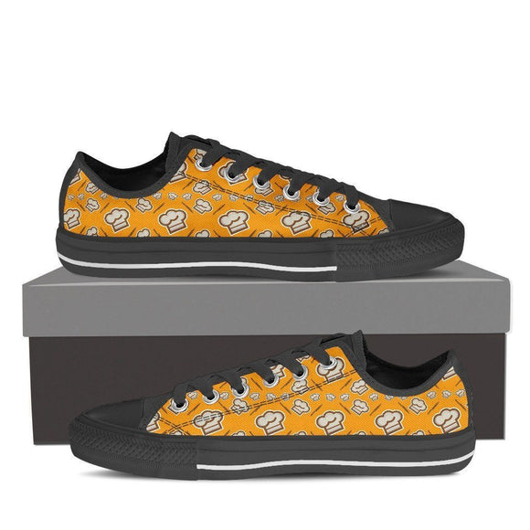 chef cap pattern mens low cut sneakers