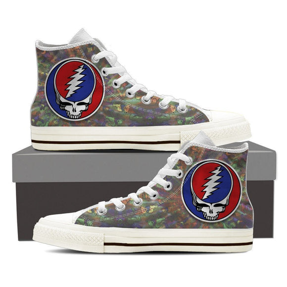grateful dead skull ladies high top sneakers