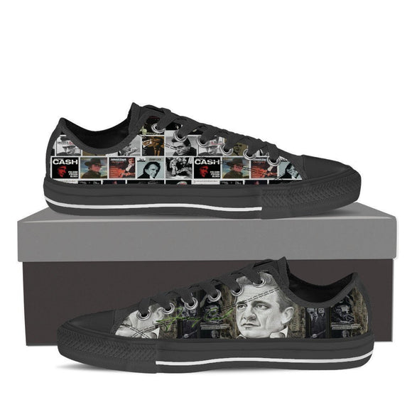 johnny cash black ladies low cut sneakers