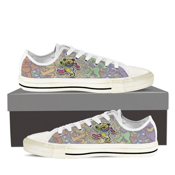 grateful dead dancing bears mens low cut sneakers