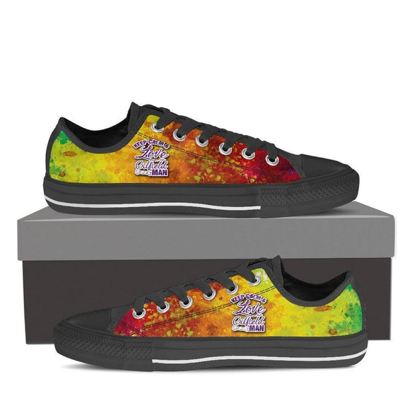 keep calm love oilfield man mens low cut sneakers
