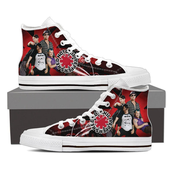 red hot chili peppers mens high top sneakers