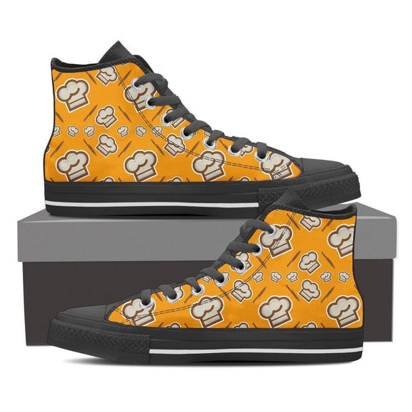 chef cap pattern mens high top sneakers
