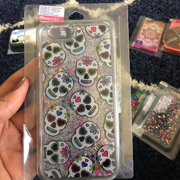 Pastel Sugar Skull Liquid Fill Phone Case