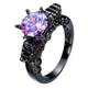 18K Black Gold Plated Skull Ring