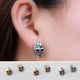 Crystal Skull Head Earrings (2pcs)