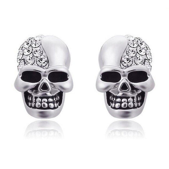 Crystal Skull Head Earrings (2pcs)
