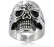 STAINLESS STEEL CRACKED SKULL RING