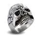 STAINLESS STEEL CRACKED SKULL RING