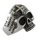 STAINLESS STEEL CROSS MESSAGE SKULL RING
