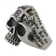 STAINLESS STEEL CROSS MESSAGE SKULL RING