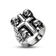 STAINLESS STEEL DEATH SKULLS CROSS RING