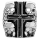 STAINLESS STEEL DEATH SKULLS CROSS RING
