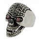 STAINLESS STEEL EVIL RED EYES SKULL RING