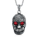 STAINLESS STEEL GOTHIC SKULL PENDANT NECKLACE