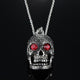 STAINLESS STEEL GOTHIC SKULL PENDANT NECKLACE