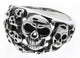 STAINLESS STEEL MULTI SKULL RING