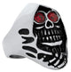 STAINLESS STEEL RED CZ EYED GRIM REAPER RING