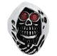 STAINLESS STEEL RED CZ EYED GRIM REAPER RING