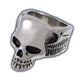 STAINLESS STEEL WINGED SKULL RING