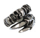 STAINLESS STEEL WRAP-AROUND SKULL CLAW RING