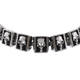 STAINLESS STEEL BOXED SKULL BRACELET - 7 INCHES