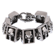 STAINLESS STEEL BOXED SKULL BRACELET - 7 INCHES