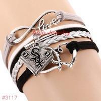 Infinity Love Chicago White Sox Baseball Team  Leather Bracelet ! FREE just pay S&H!