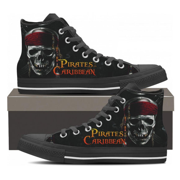 pirates of the caribbean mens high top sneakers