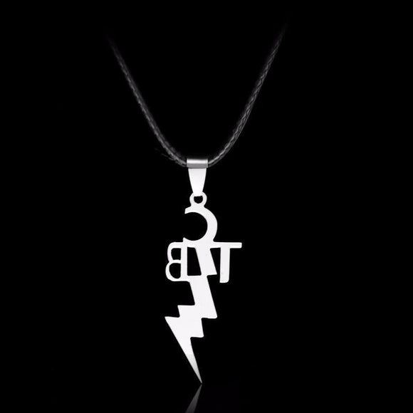 elvis presley tcb leather chain necklace