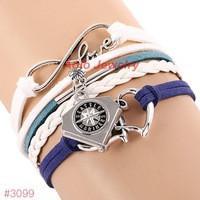 Infinity Seattle Mariners Baseball Team  Leather Bracelet ! FREE just pay S&H!