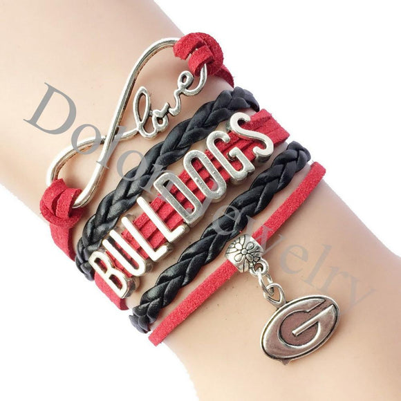 infinity love georgia bulldogs team bracelet free just pay shipping